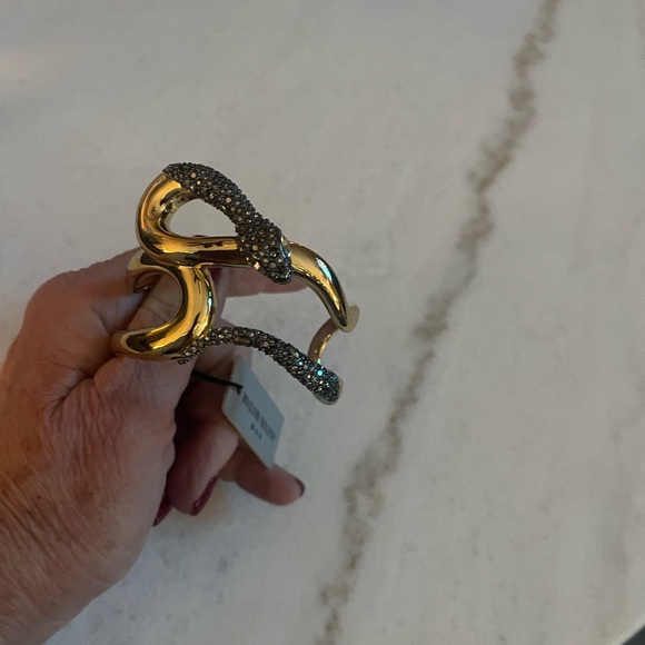 Alexis Bittar Gold and Silver Textured Bracelet - Picture 8 of 9